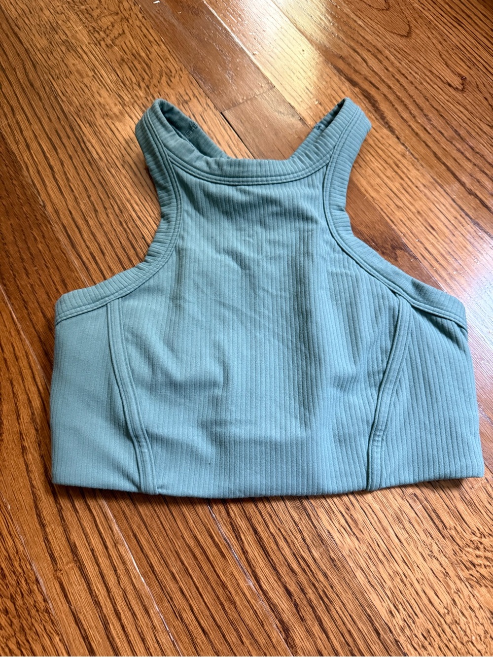 Lululemon Ribbed High-Neck Crop Top in Sage Blue